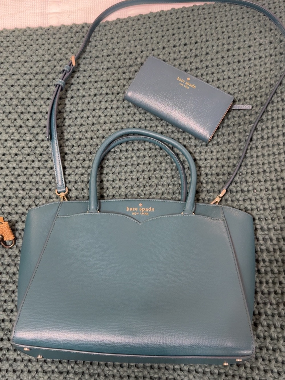 kate spade New York Teal Leather Satchel
